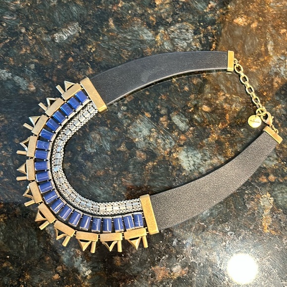 :: Stella & Dot Natalie Leather/Cobalt Necklace - Picture 3 of 6